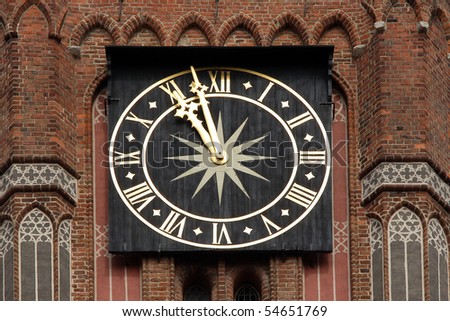 Old tower clock, Torun, Poland