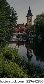 The old tower and its reflection