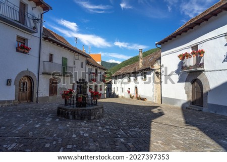 Old town of the beautiful village of Ansó, Pyrenees region, Huesca, Aragon, Spain.