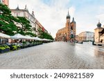 Old town of Cracow, Poland with St. Mary