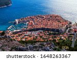 Old town of Dubrovnik in a clear sky on the Adriatic sea. Castles and old city or king