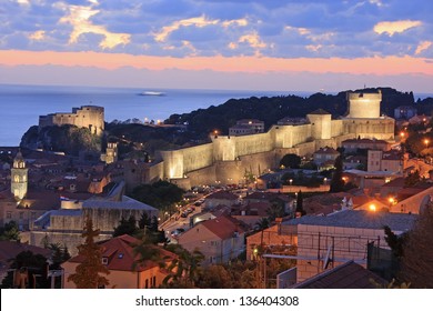 Old Town Of Dubrovnik At Night, Croatia