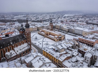 Kraków Old Town During Snowy Winter