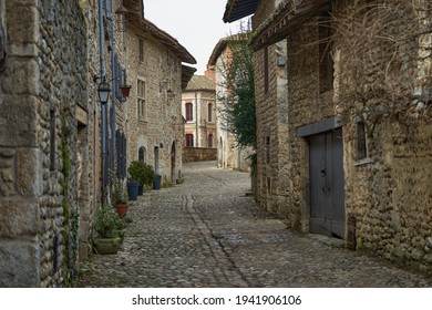 Old Town In French City Of Pérouges