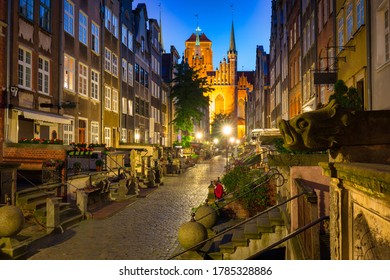 The old town of Gdansk with amazing architecture at night, Poland - Shutterstock ID 1785328886