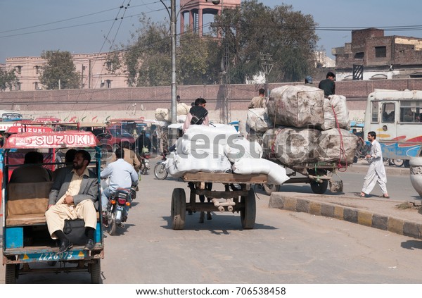 The Old\
Town of Lahore, Punjab, Pakistan. Picture taken 13th February 2009\
showing  street life with horse\
transport