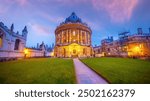 Old town of Oxford city, cityscape of England at sunset