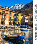 old town and port of Mandello del Lario in italy - Lago di Como