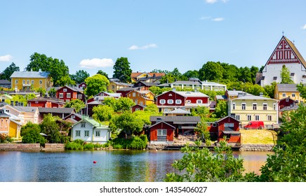 Old Town Of Porvoo In Finland.