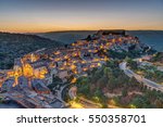 The old town of Ragusa Ibla in Sicily before sunrise