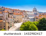 Old town of Sibenik, Croatia, panoramic view of Renaissance cathedral of St James, UNESCO World Heritage