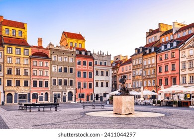 Old Town Square in Warsaw during a Sunny Day, Poland  - Powered by Shutterstock