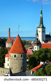 Old Town Of Tallinn, Estonia. View From Toompea Hill.