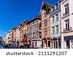 Old town of Troyes with half-timbered houses - capital of Aube department (Champagne region) in north-central France. 