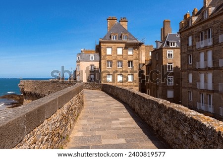 Old Town of walled city Intra-Muros in Saint-Malo, also known as city corsaire, Brittany, France