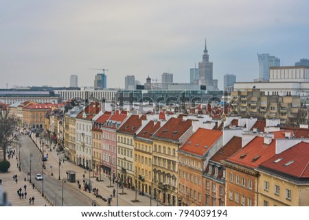 Similar – Warsaw II | old and new town