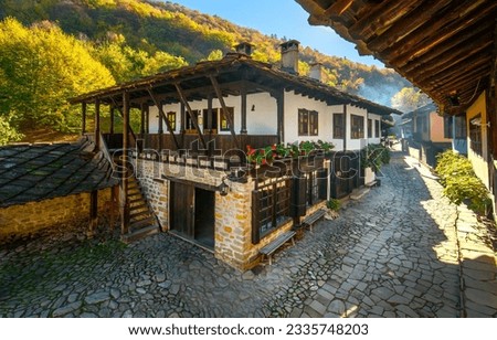 Old traditional Bulgarian house in Architectural Ethnographic Complex Etar (Etara) near town of Gabrovo, Bulgaria.