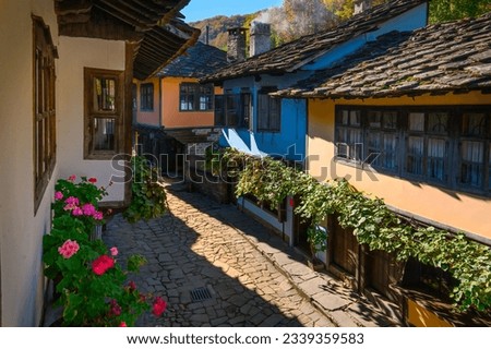 Old traditional Bulgarian house in Architectural Ethnographic Complex Etar (Etara) near town of Gabrovo, Bulgaria.