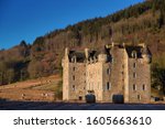 Old traditional castle in Scottish highlands 