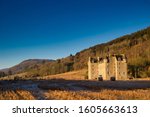 Old traditional castle in Scottish highlands 