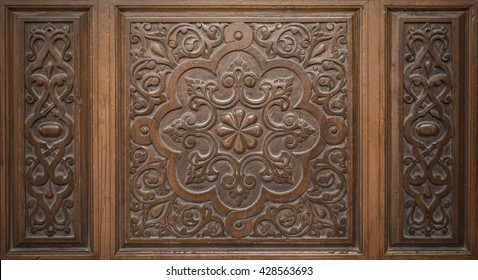 Old Traditional Decorative Islamic Art Engraved on Wood