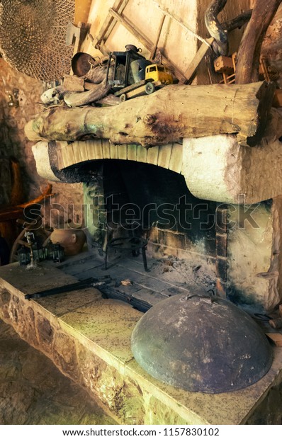 Old Traditional Fireplace Peka Cooking Lid Stock Photo Edit Now