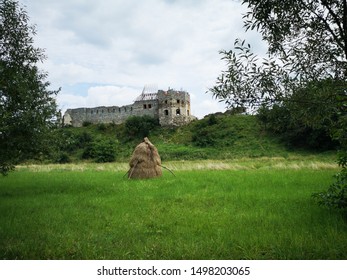 Old Traditional Hay Stacks, Typical Rural Scene Photo