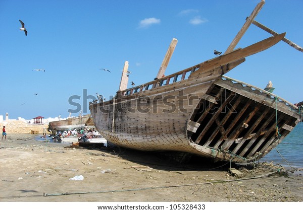 Old Traditional Omani Sail Boat On Stock Photo (Edit Now) 105328433