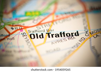 Old Trafford on a geographical map of UK