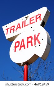 Old Trailer Park Sign On NE Stephens Street In Roseburg OR