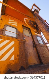 Old Train Caboose Doorway Closeup