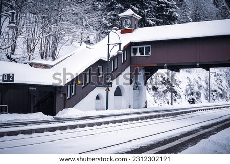 old train sation in winter 