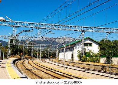 An Old Train Station Out Side The Big City Of Madrid