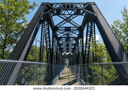 Old train trestle converted into walking bridge