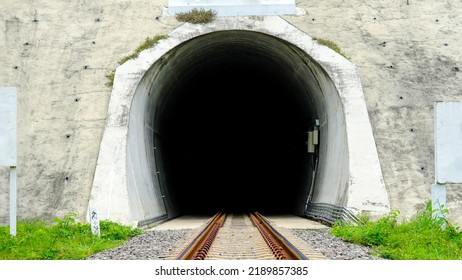 Old Train Tunnel In Thailand.