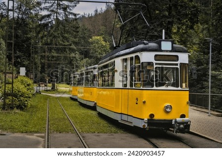 An old tram on a forest rout ein Saxony Switzerland