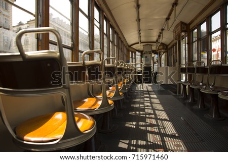 old tram view from the interior