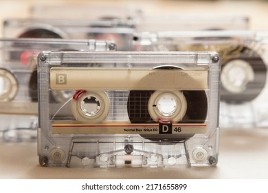 Old Transparent Cassette Tape, Popular Container For Canned Music In The Second Half Of The 20th Century