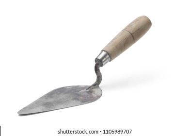 Old trowel on white background.