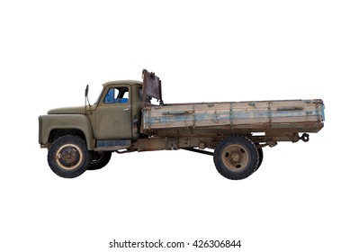 Old Truck Isolated On White Background
