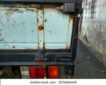 Old Truck Tailgate.The Back Of The Car.