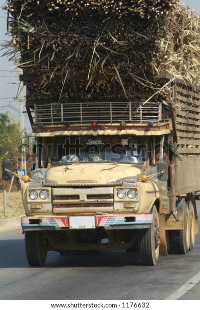 Old Truck Transporting Sugar Cane Factory Stock Photo 1176632 ...