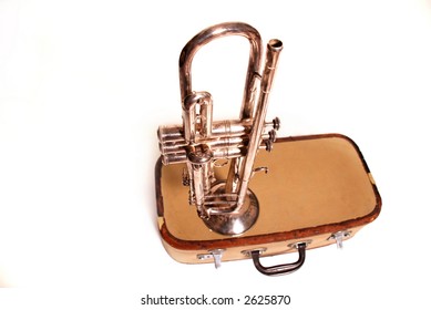 Old Trumpet And Trumpet Case