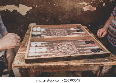 Old Turkish Men Playing Backgammon, Istanbul