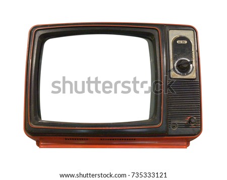 Image, Stock Photo hitchhikers Yellow TV set