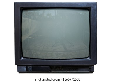 The old TV on the isolated - Shutterstock ID 1165971508