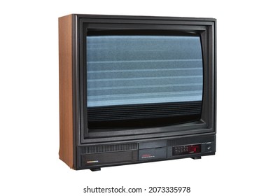 The Old TV On The Isolated.Old TV With Interference And Noise On The Screen.  Retro Technology Concept.