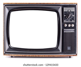The old TV on the isolated white background - Shutterstock ID 129415433