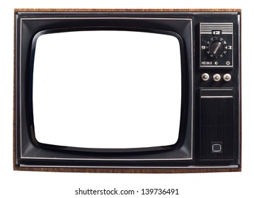 The old TV on the isolated white background - Shutterstock ID 139736491