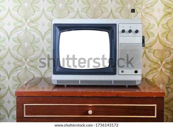 The old\
TV on the isolated.Retro technology\
concept.